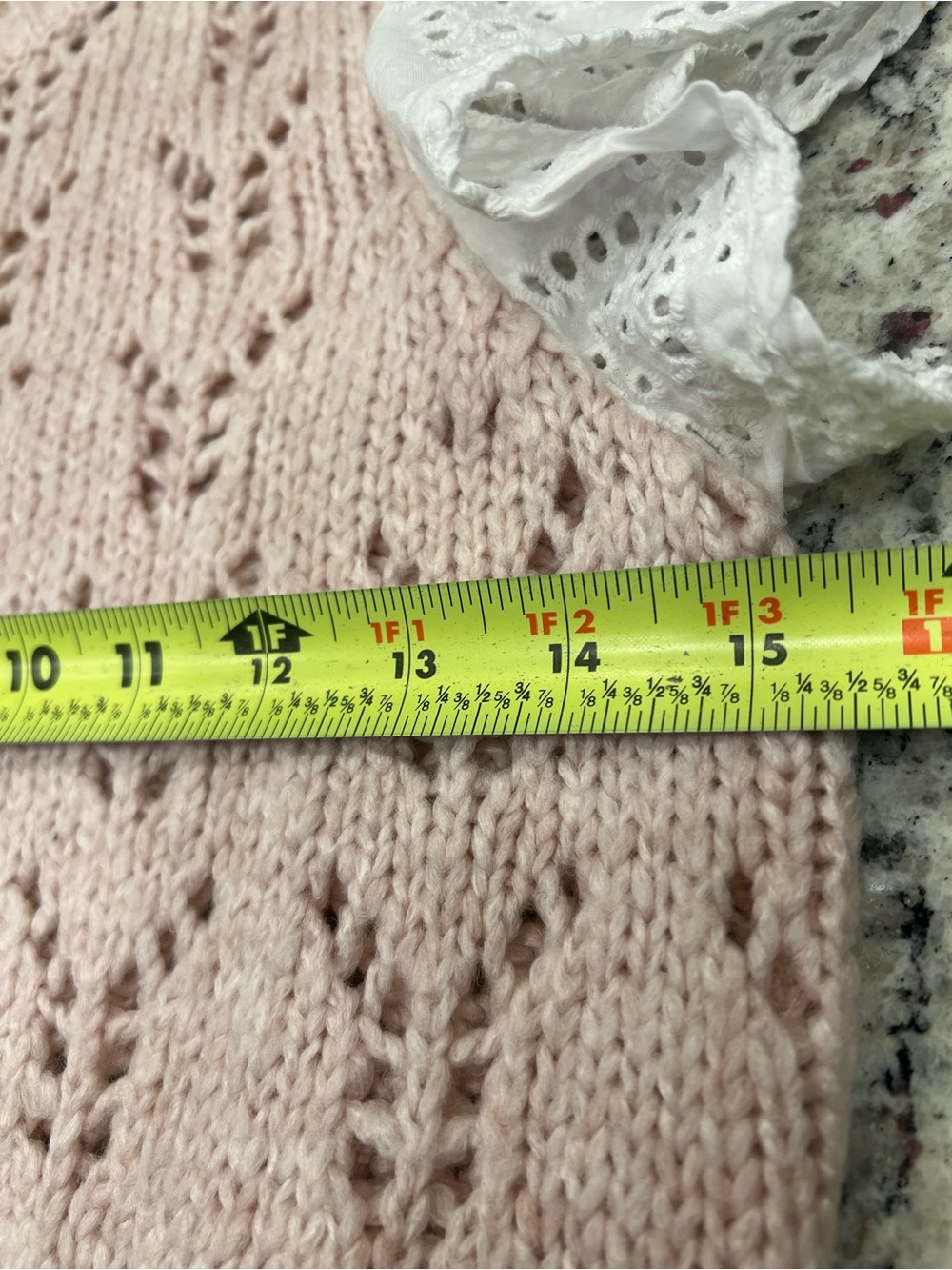 Rails Pink Knit Pullover Sweater White Eyelet Flutter Sleeves S - Picture 4 of 7